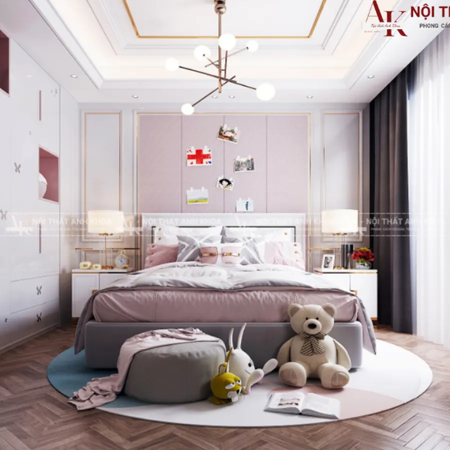 Mẫu Decor Phòng Ngủ Bé Gái Phong Cách Hiện Đại