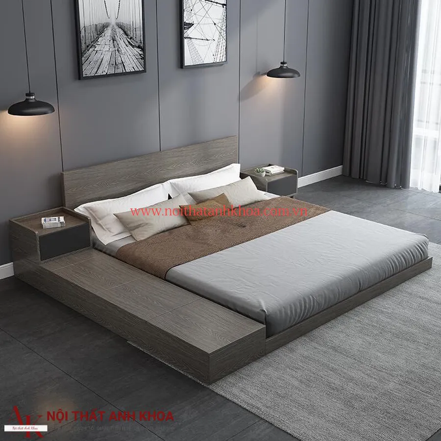 Mẫu Giường Ngủ Bệt Thông Minh Có Nắp Bật Giá Rẻ