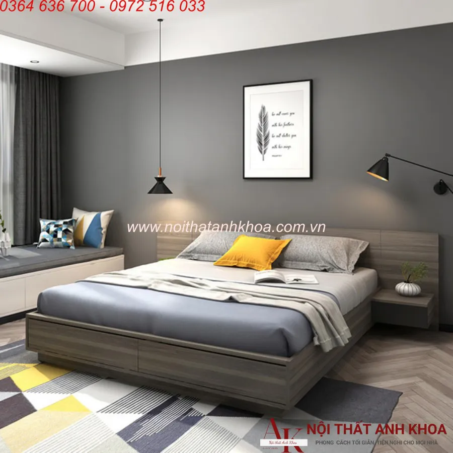 Mẫu Giường Ngủ Thông Minh Hiện Đại Gỗ MDF Cao Cấp