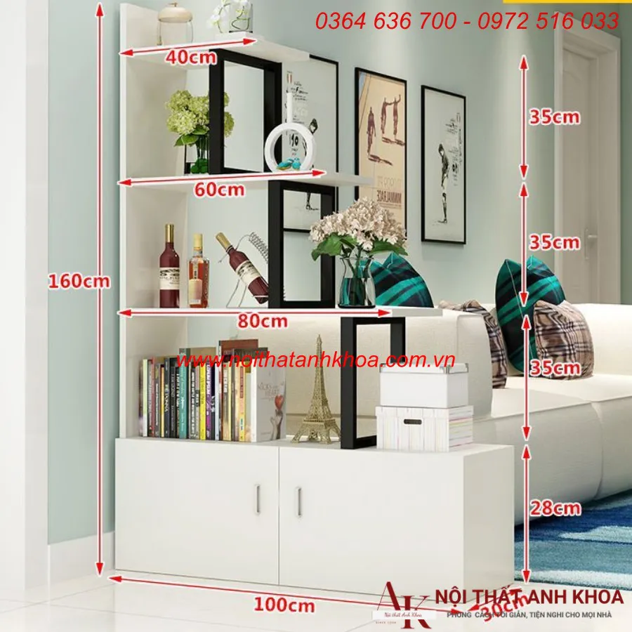 Mẫu Kệ Sách Đẹp Gỗ Công Nghiệp Thiết Kế Nhỏ Gọn