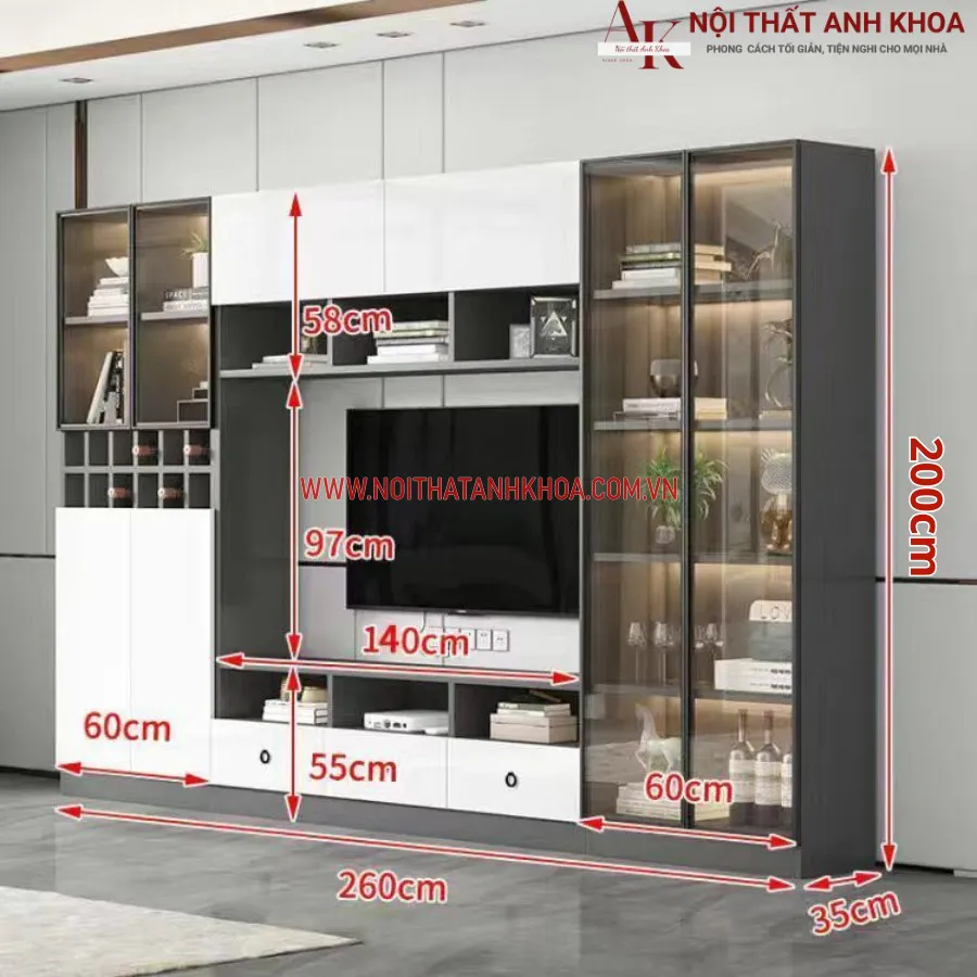Mẫu Kệ Tivi Phòng Khách Gỗ Công Nghiệp Hiện Đại Sang Trọng