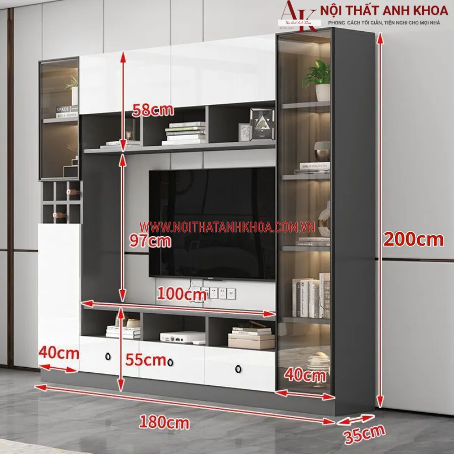 Mẫu Kệ Tivi Phòng Khách Gỗ Công Nghiệp Hiện Đại Sang Trọng