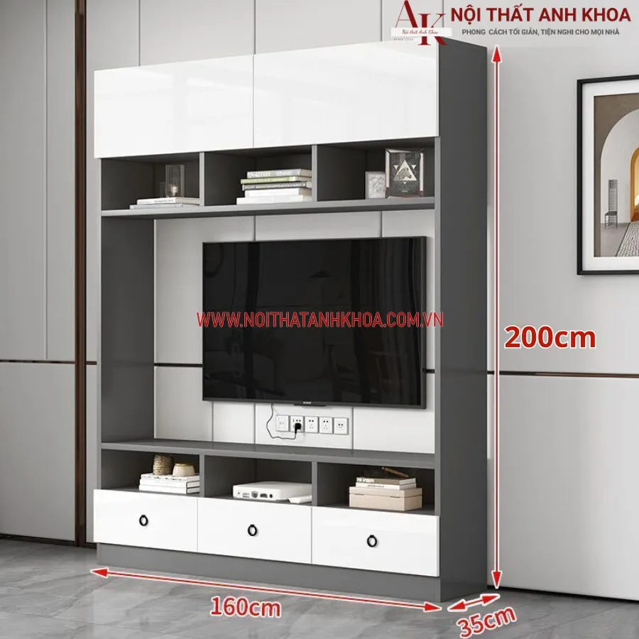 Mẫu Kệ Tivi Phòng Khách Gỗ Công Nghiệp Hiện Đại Sang Trọng