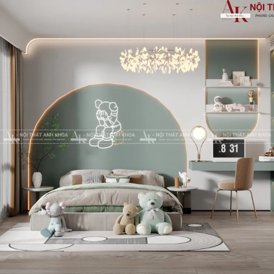 Mẫu Phòng Ngủ Bé Gái Đơn Giản Hiện Đại