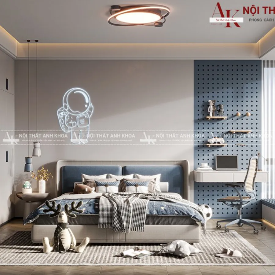 Mẫu Phòng Ngủ Cho Bé Trai Gỗ Công Nghiệp Cao Cấp