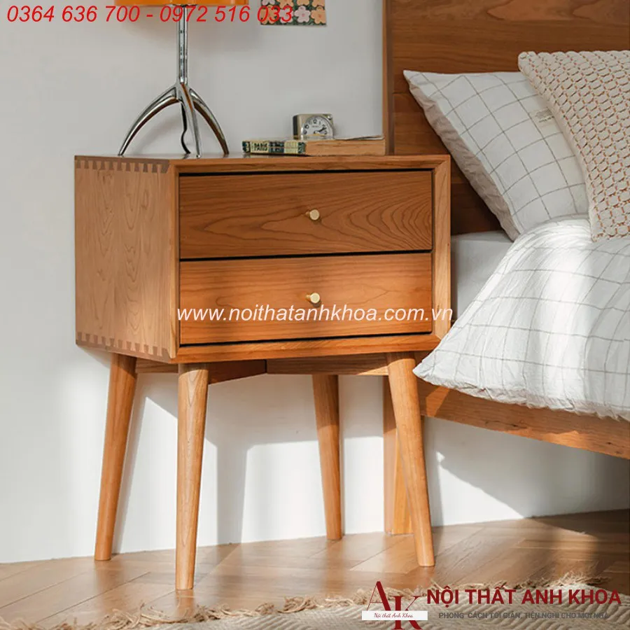 Mẫu Tab Đầu Giường Gỗ Ghép Tự Nhiên Giá Tốt