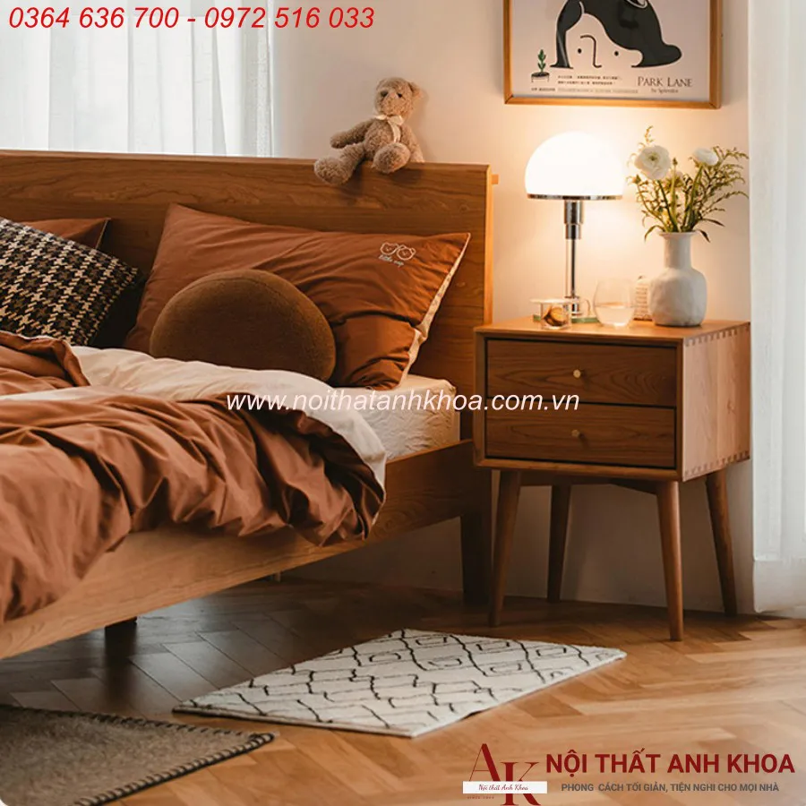 Mẫu Tab Đầu Giường Gỗ Ghép Tự Nhiên Giá Tốt