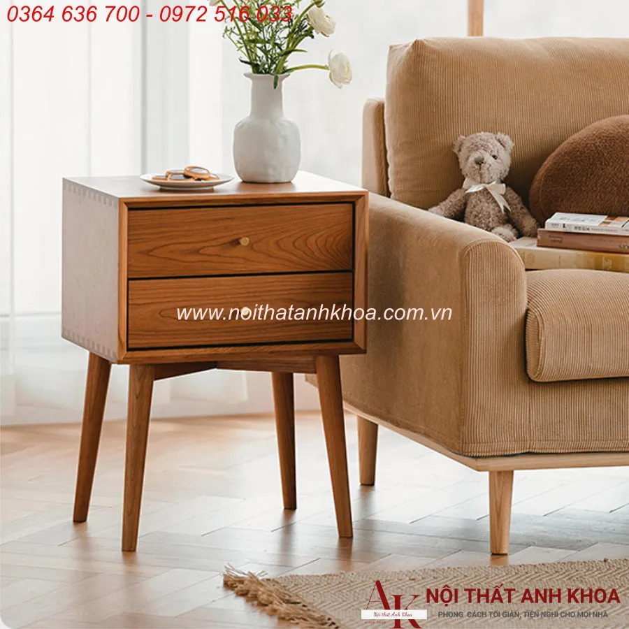 Mẫu Tab Đầu Giường Gỗ Ghép Tự Nhiên Giá Tốt