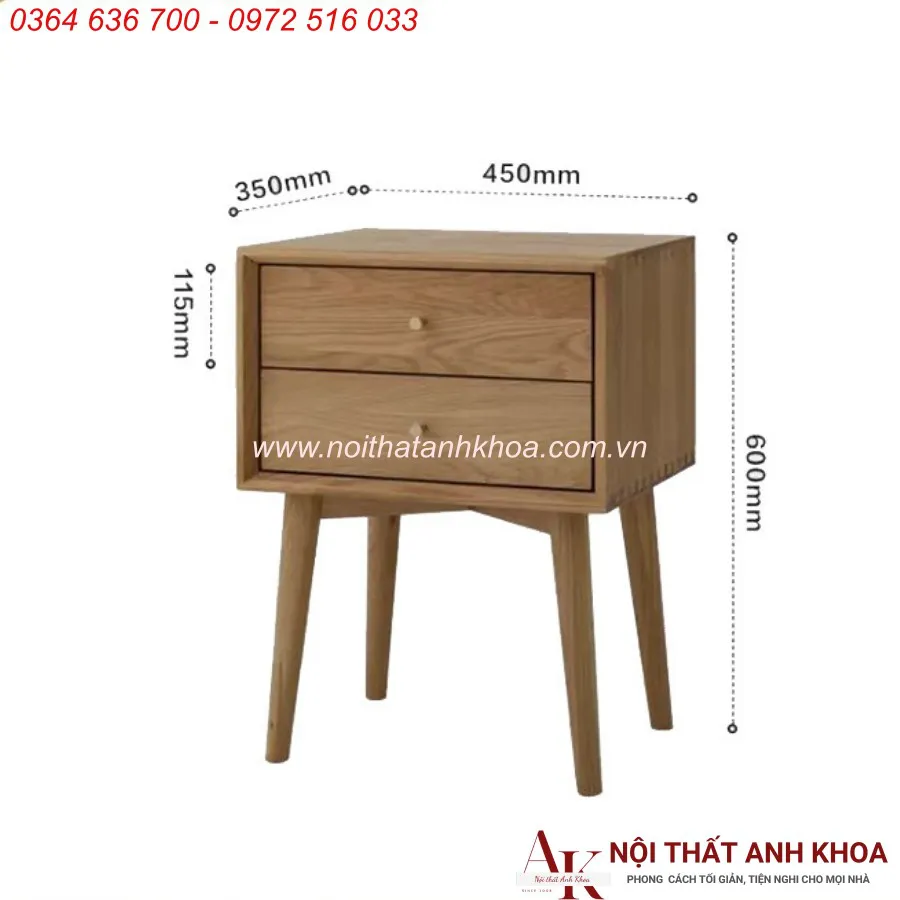 Mẫu Tab Đầu Giường Gỗ Ghép Tự Nhiên Giá Tốt