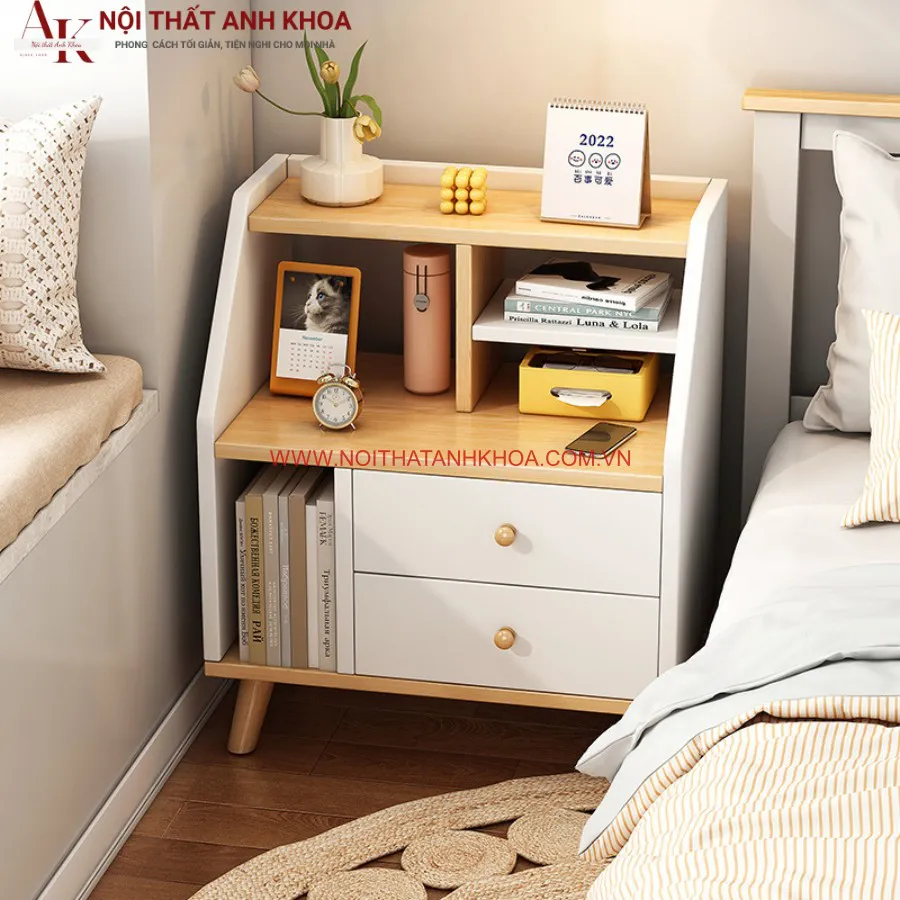 Mẫu Tủ Đầu Giường Gỗ Công Nghiệp Hiện Đại