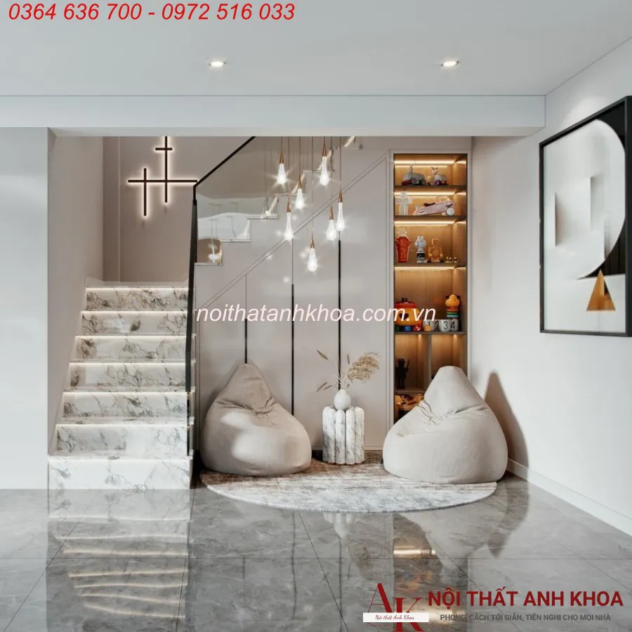 Mẫu Tủ Gầm Cầu Thang Kết Hợp Với Tủ Rượu Đẹp Hiện Đại
