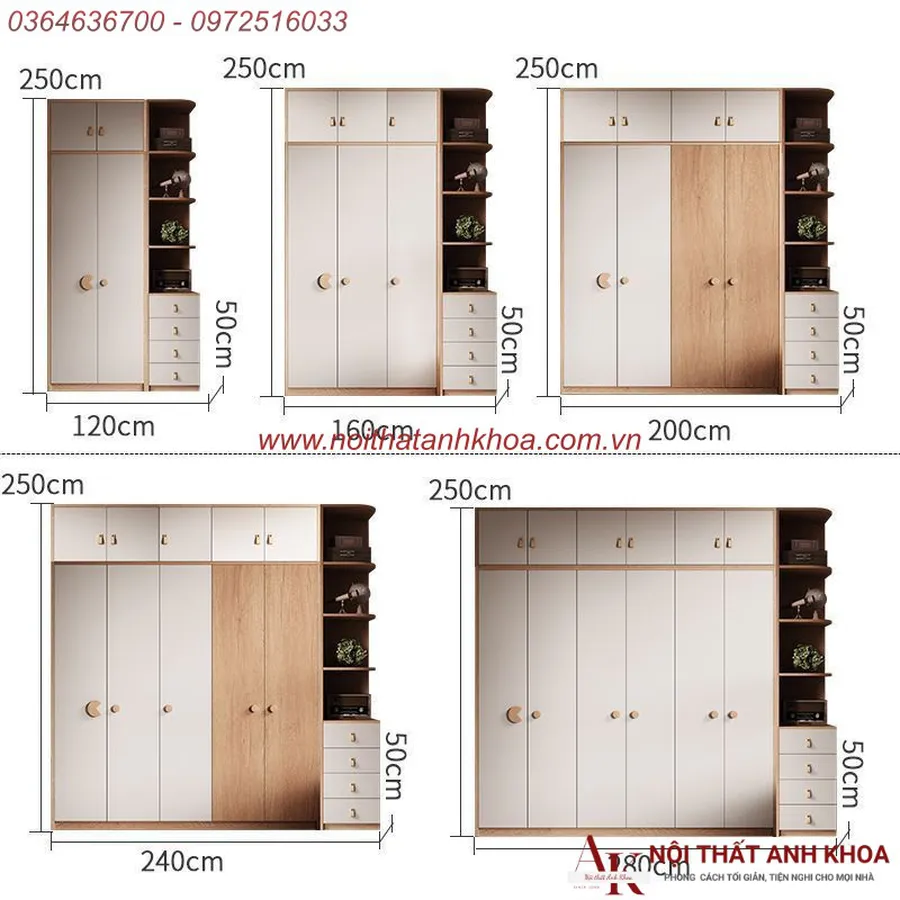Mẫu Tủ Quần Áo Đẹp Gỗ Công Nghiệp MDF Thiết Kế Hiện Đại Phong Cách