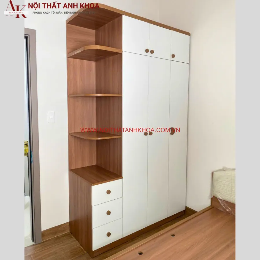 Mẫu Tủ Quần Áo Đẹp Gỗ Công Nghiệp MDF Thiết Kế Hiện Đại Phong Cách