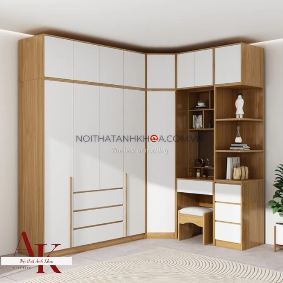 Mẫu Tủ Quần Áo Đẹp Gỗ Công Nghiệp MDF Hiện Đại