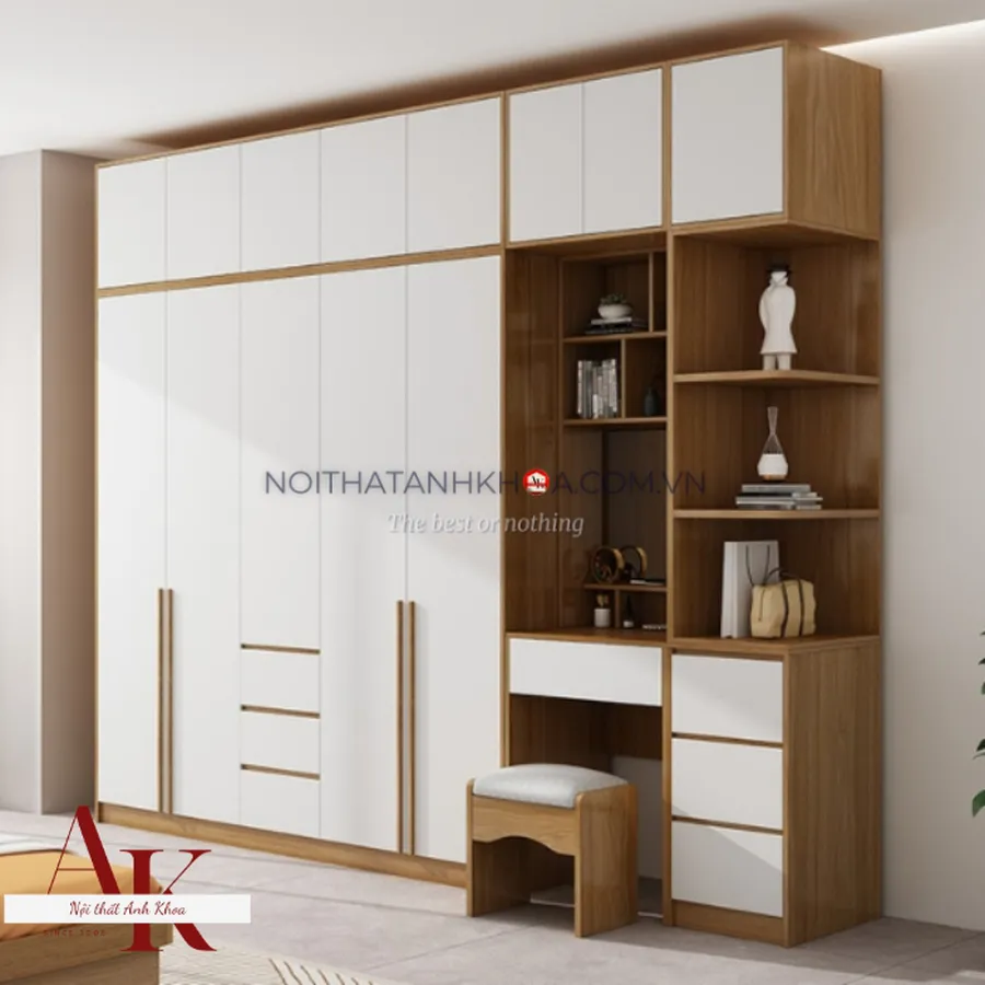 Mẫu Tủ Quần Áo Đẹp Gỗ Công Nghiệp MDF Hiện Đại