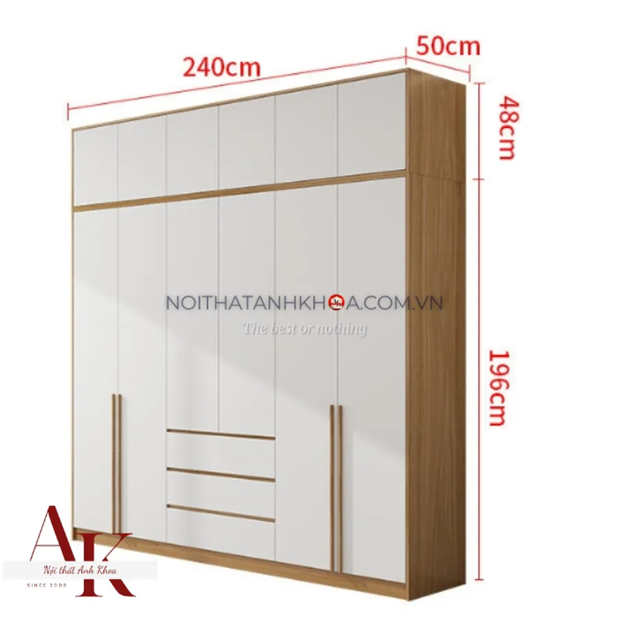 Mẫu Tủ Quần Áo Đẹp Gỗ Công Nghiệp MDF Hiện Đại