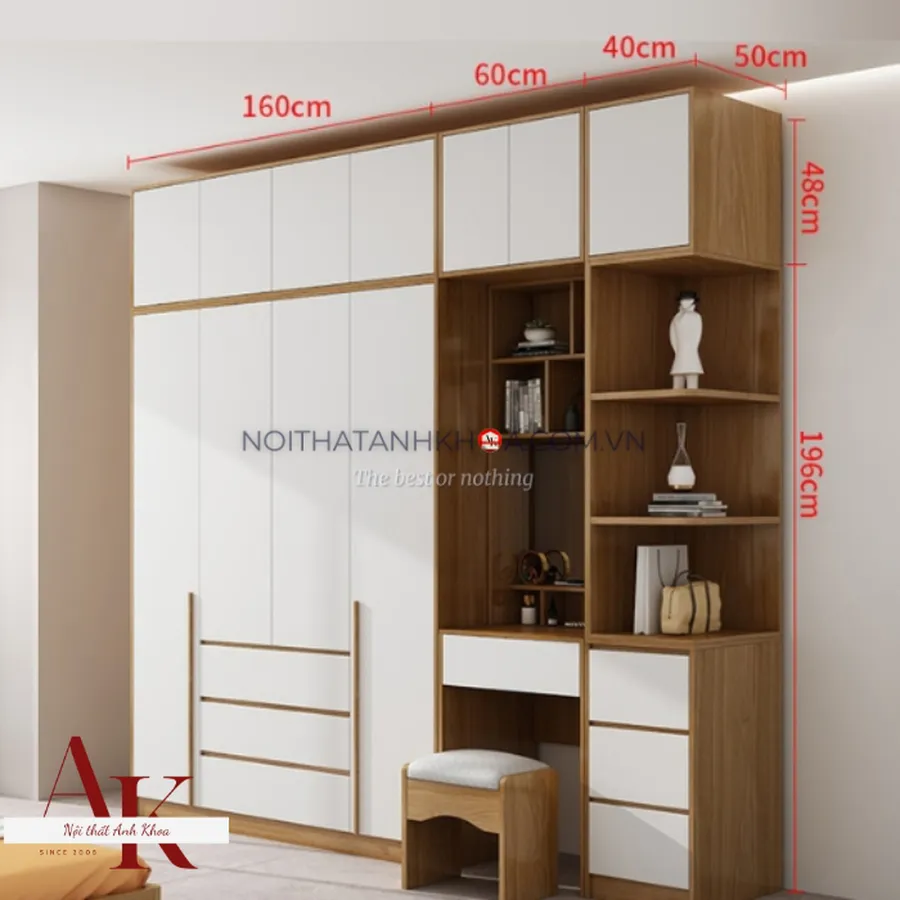 Mẫu Tủ Quần Áo Đẹp Gỗ Công Nghiệp MDF Hiện Đại