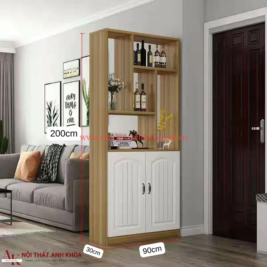 Mẫu Tủ Vách Ngăn Đẹp Gỗ Công Nghiệp Có Hệ Tủ Để Đồ