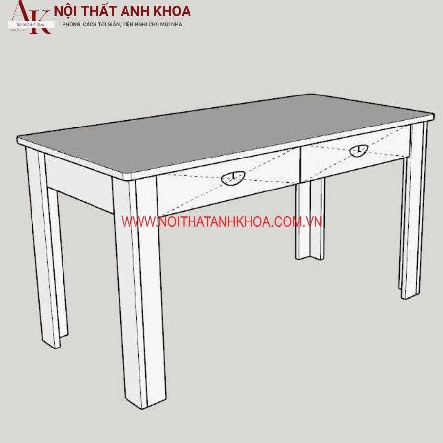 Bàn Làm Việc Gỗ Cao Su Cao Đơn Giản Giá Rẻ