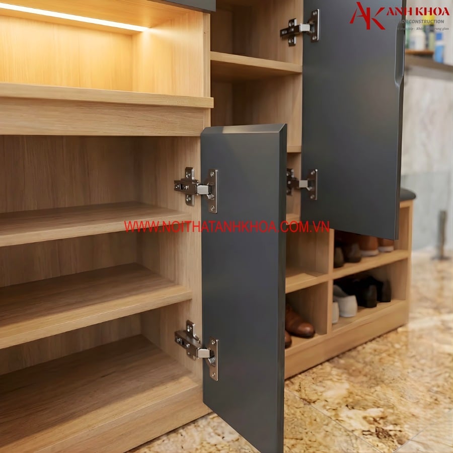 Tủ Giày có Ghế Ngồi Gỗ Công Nghiệp Thông Minh Tiện Lợi