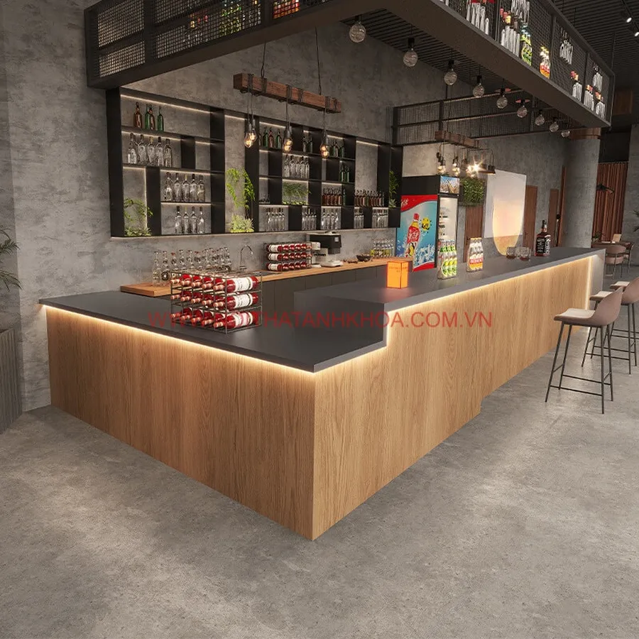 Quầy Bar Chữ L Thiết Kế Sang Trọng Đẳng Cấp 