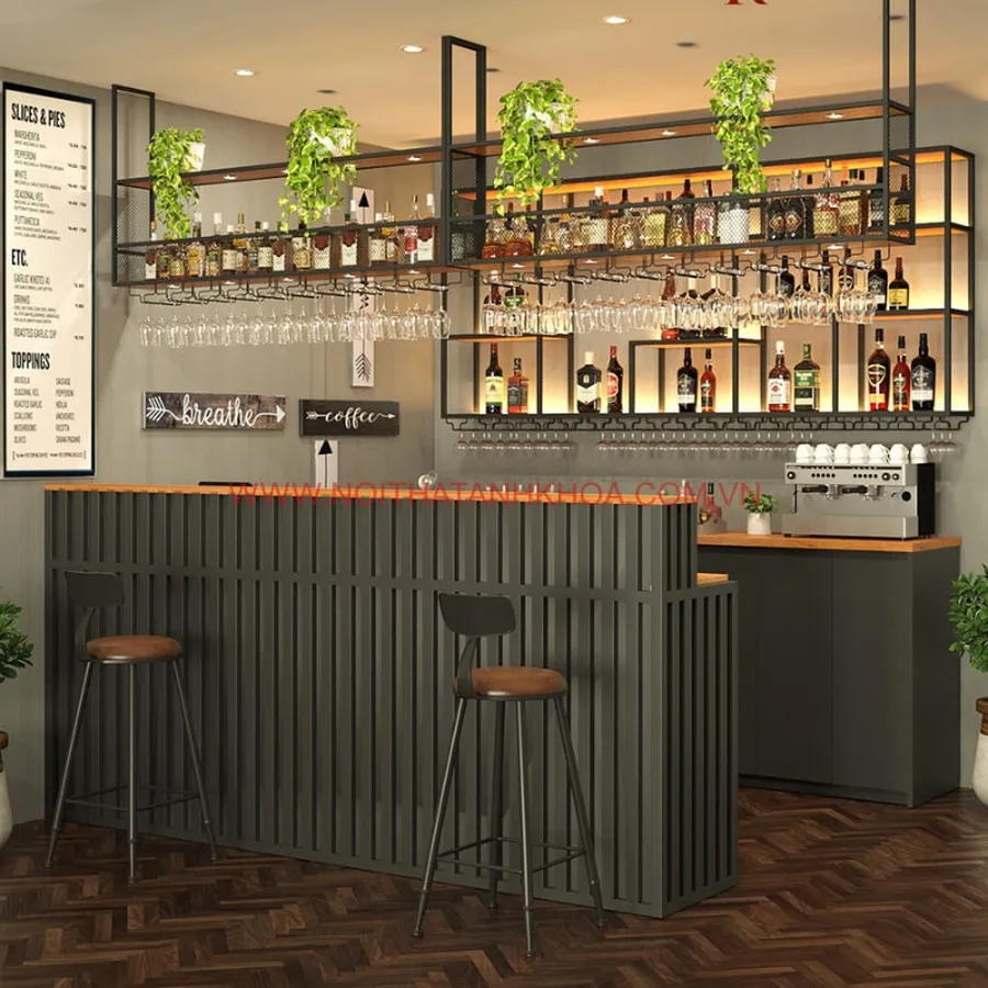 Quầy Bar Mini Gỗ MDF Hiện Đại Đẳng Cấp