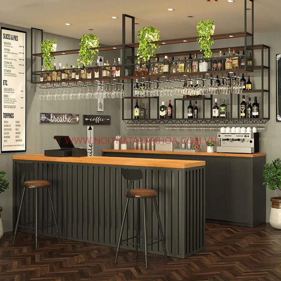 Quầy Bar Mini Gỗ MDF Hiện Đại Đẳng Cấp