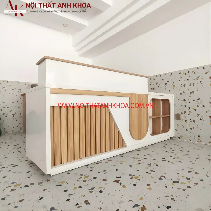 Quầy Thu Ngân Gỗ Công Nghiệp Đẹp Sang Trọng