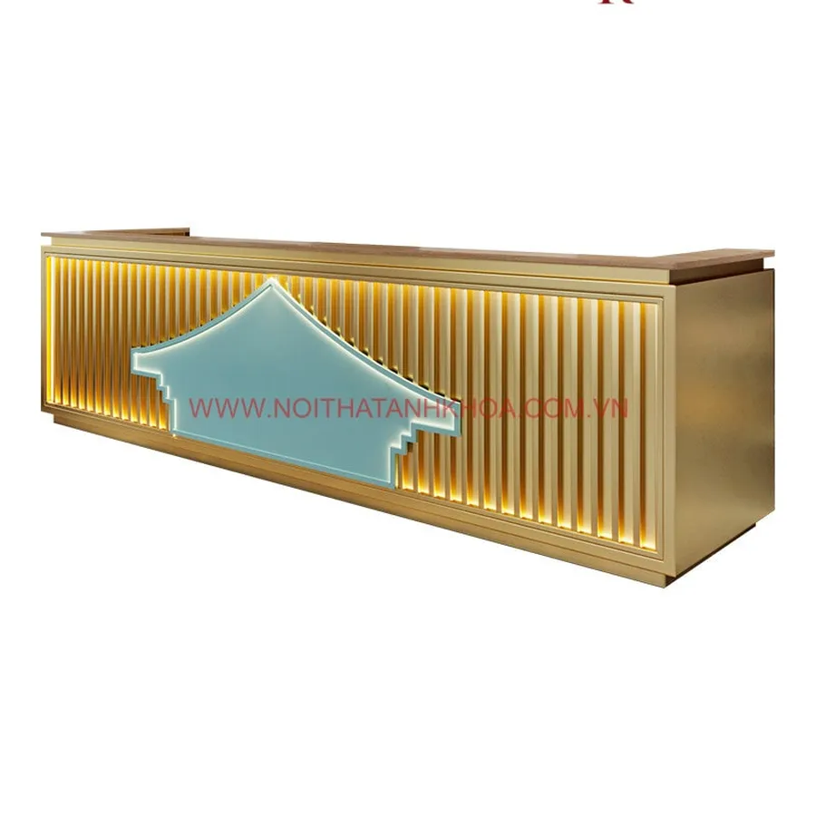 Quầy Lễ Tân Chữ I Gỗ Công Nghiệp Đẹp Hiện Đại