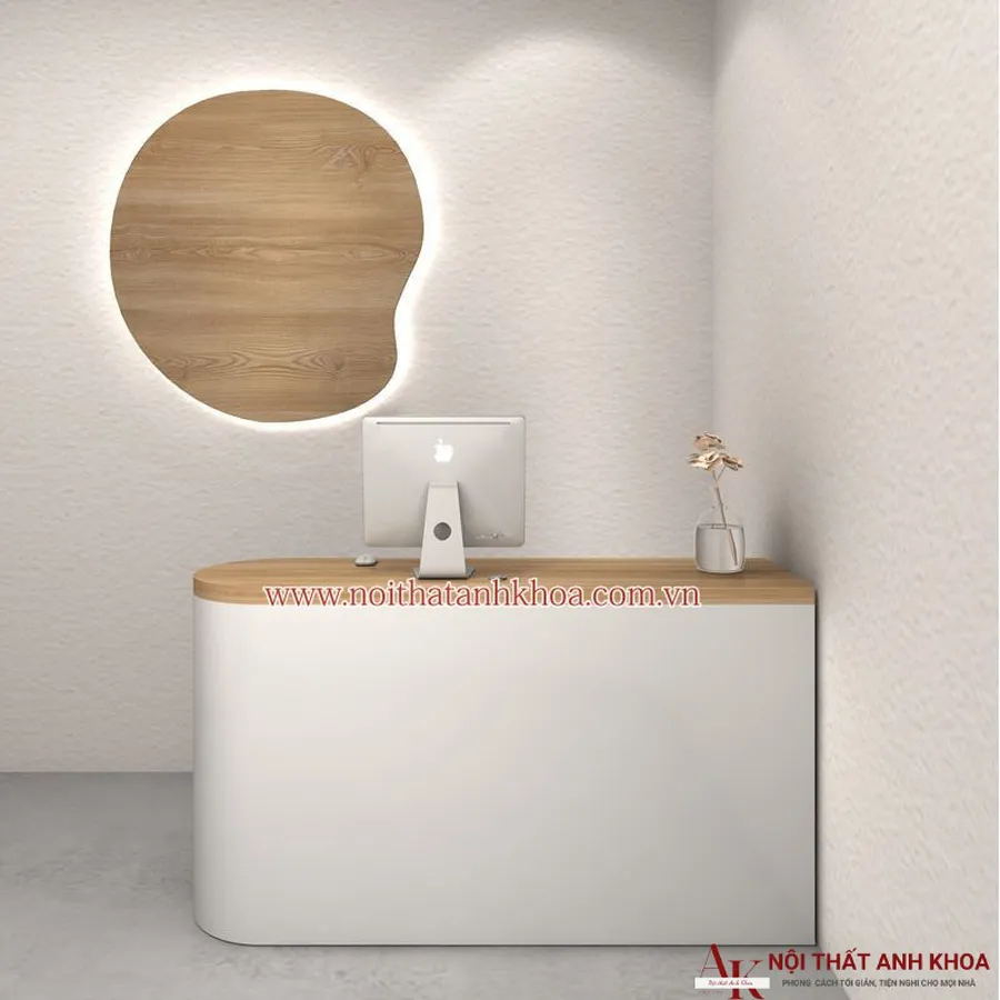 Quầy Lễ Tân Mini Gỗ Công Nghiệp Đẹp Hiện Đại