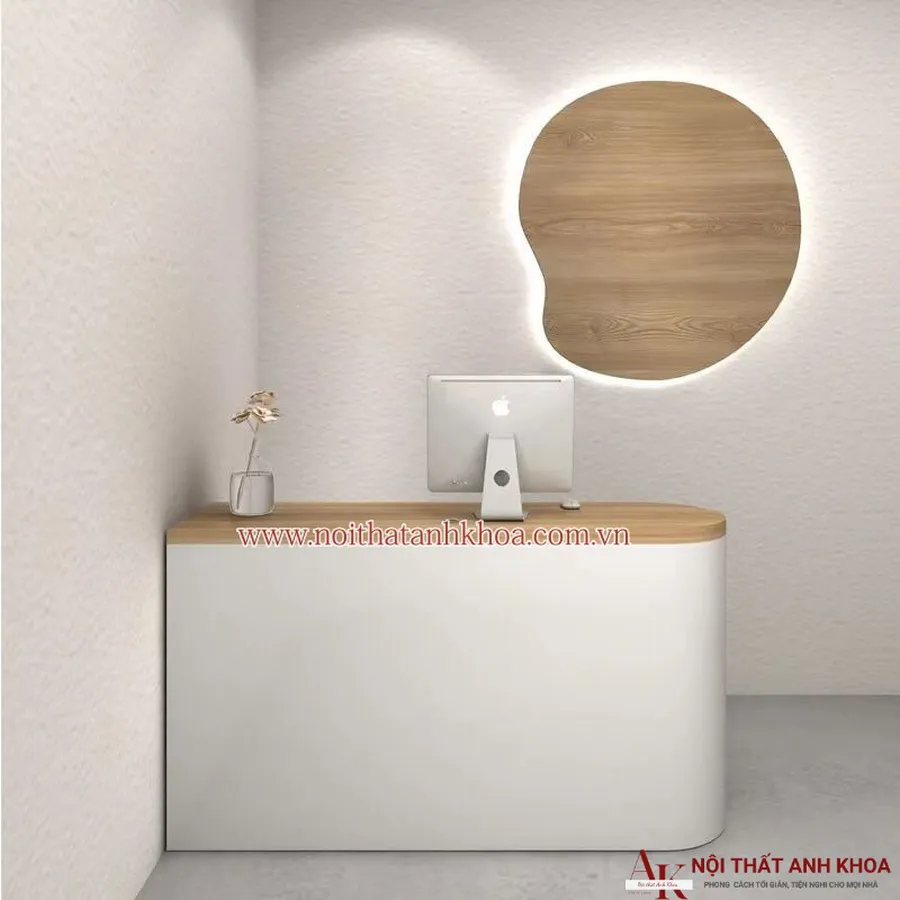 Quầy Lễ Tân Mini Gỗ Công Nghiệp Đẹp Hiện Đại