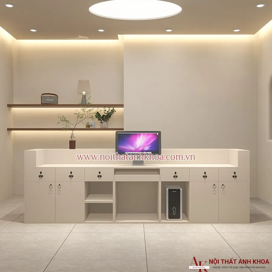 Quầy Lễ Tân Spa Chữ I Đẹp Hiện Đại