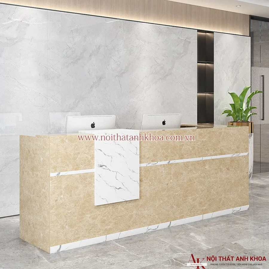 Quầy Lễ Tân Văn Phòng Gỗ MDF Đẹp Hiện Đại Giá Rẻ