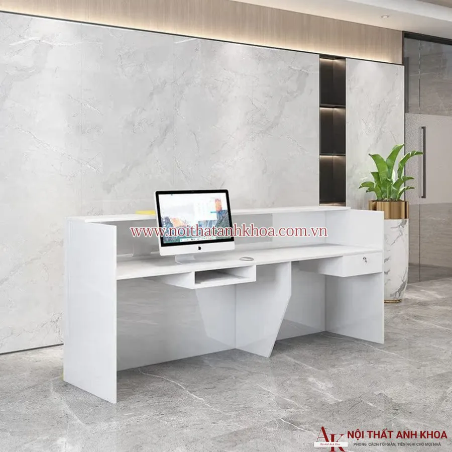 Quầy Lễ Tân Văn Phòng Gỗ MDF Đẹp Hiện Đại Giá Rẻ