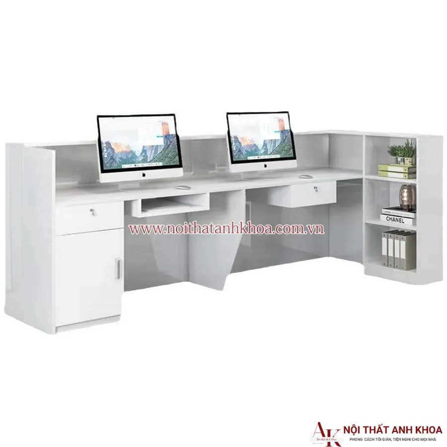 Quầy Lễ Tân Văn Phòng Gỗ MDF Đẹp Hiện Đại Giá Rẻ