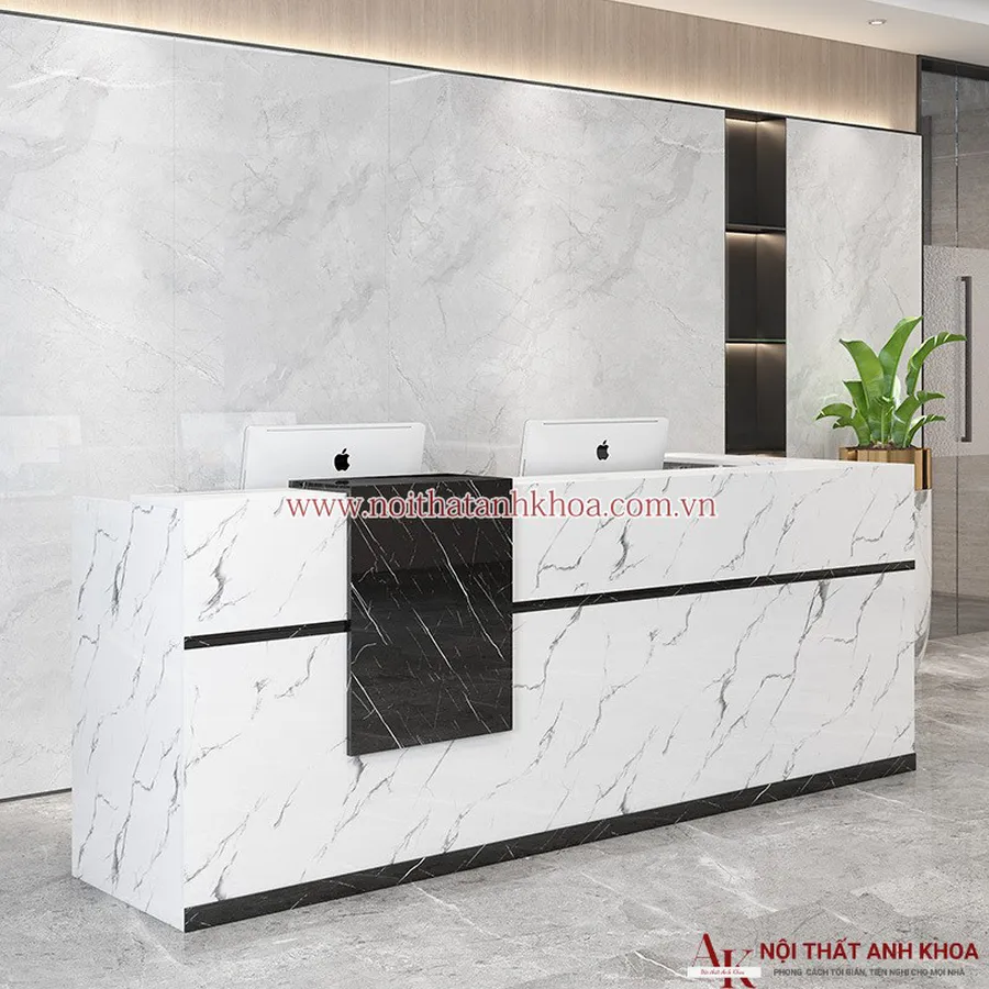 Quầy Lễ Tân Văn Phòng Gỗ MDF Đẹp Hiện Đại Giá Rẻ