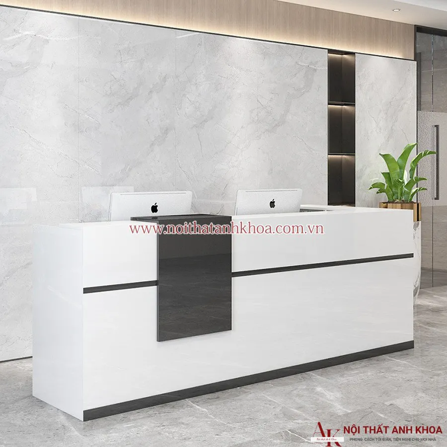 Quầy Lễ Tân Văn Phòng Gỗ MDF Đẹp Hiện Đại Giá Rẻ