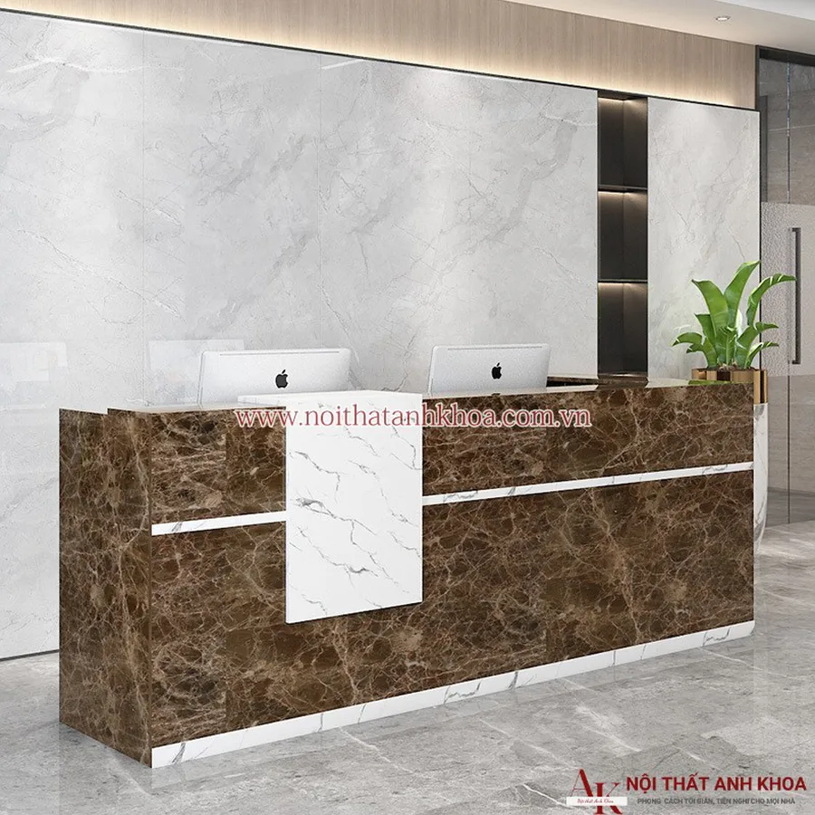 Quầy Lễ Tân Văn Phòng Gỗ MDF Đẹp Hiện Đại Giá Rẻ