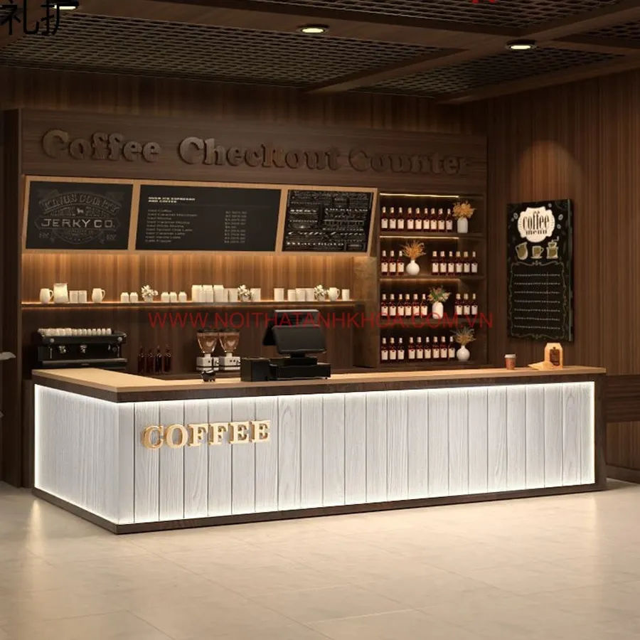 Quầy Pha Chế Quán Cafe Sang Trọng Hiện Đại
