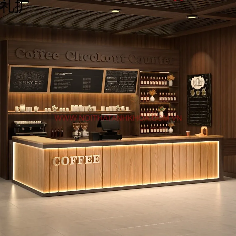 Quầy Pha Chế Quán Cafe Sang Trọng Hiện Đại