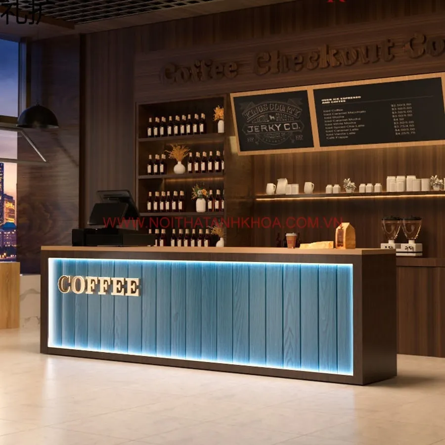 Quầy Pha Chế Quán Cafe Sang Trọng Hiện Đại