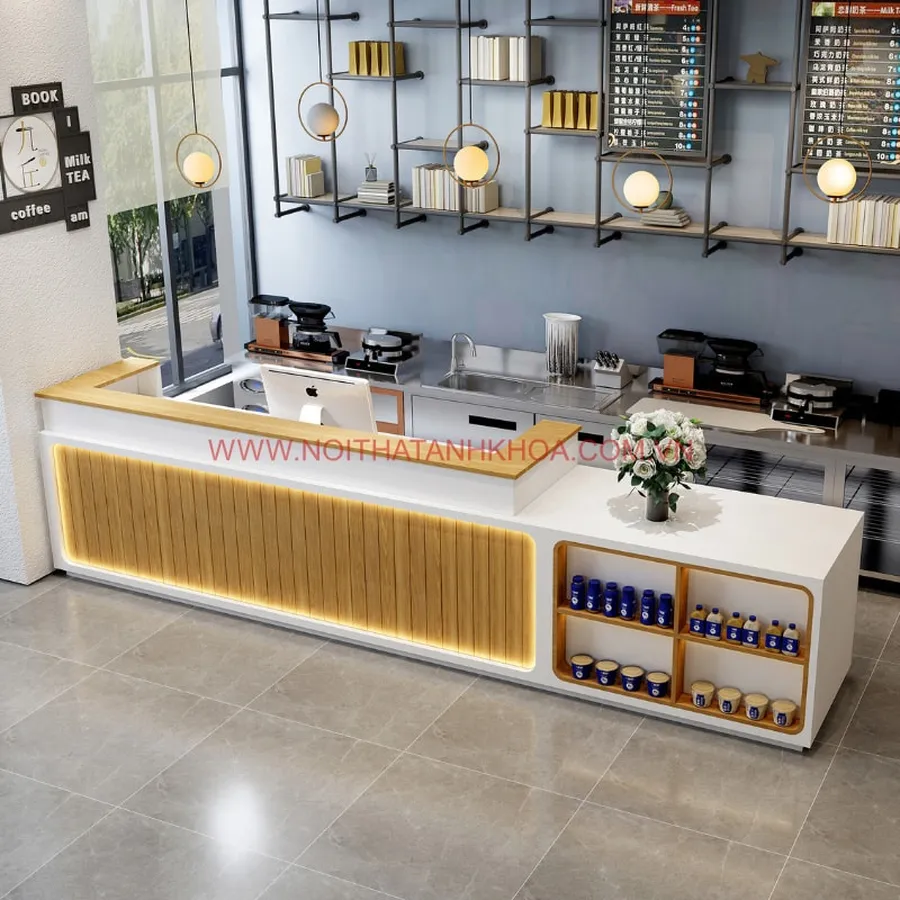 Quầy Thu Ngân Gỗ MDF Đẹp Sang Trọng