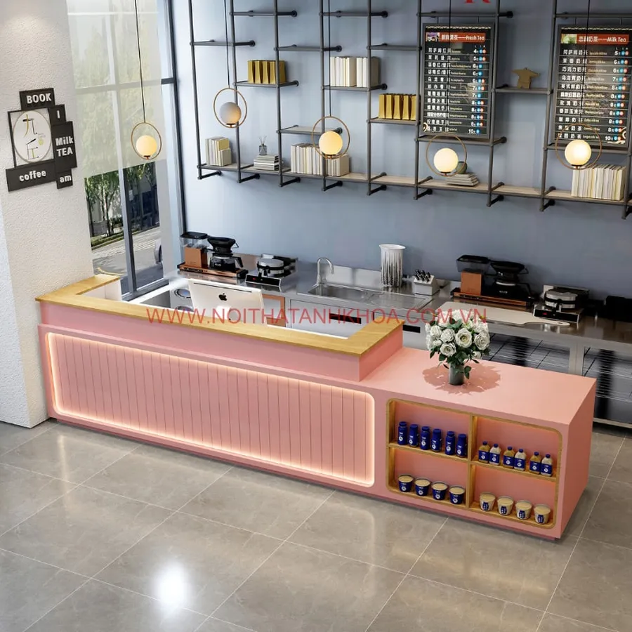 Quầy Thu Ngân Gỗ MDF Đẹp Sang Trọng