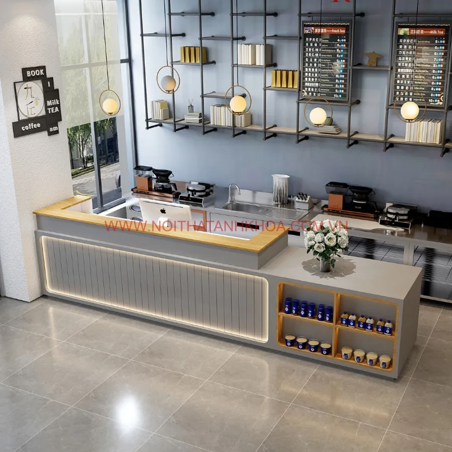 Quầy Thu Ngân Gỗ MDF Đẹp Sang Trọng