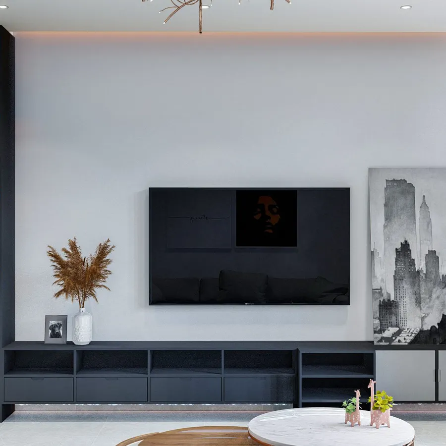 Thiết Kế Nội Thất Phòng Khách Gỗ MDF Đẹp Hiện Đại Đẳng Cấp