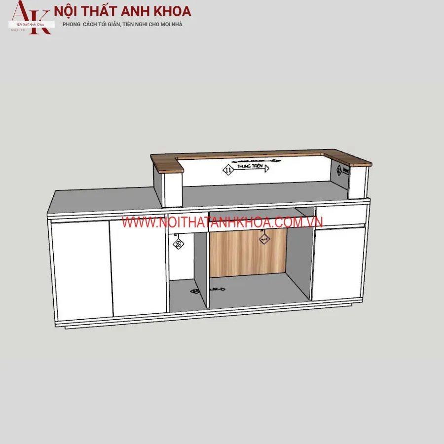 Quầy Thu Ngân Gỗ Công Nghiệp Đẹp Sang Trọng