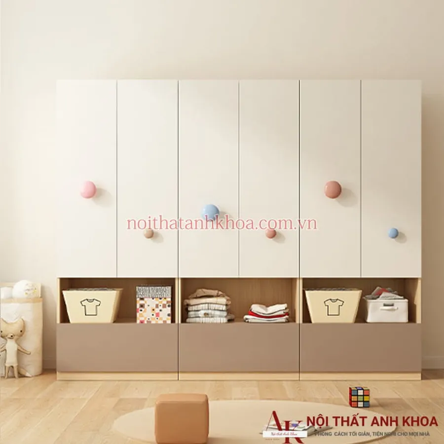 Tủ Quần Áo Cho Bé Gỗ Công Nghiệp MDF Cao Cấp Hiện Đại