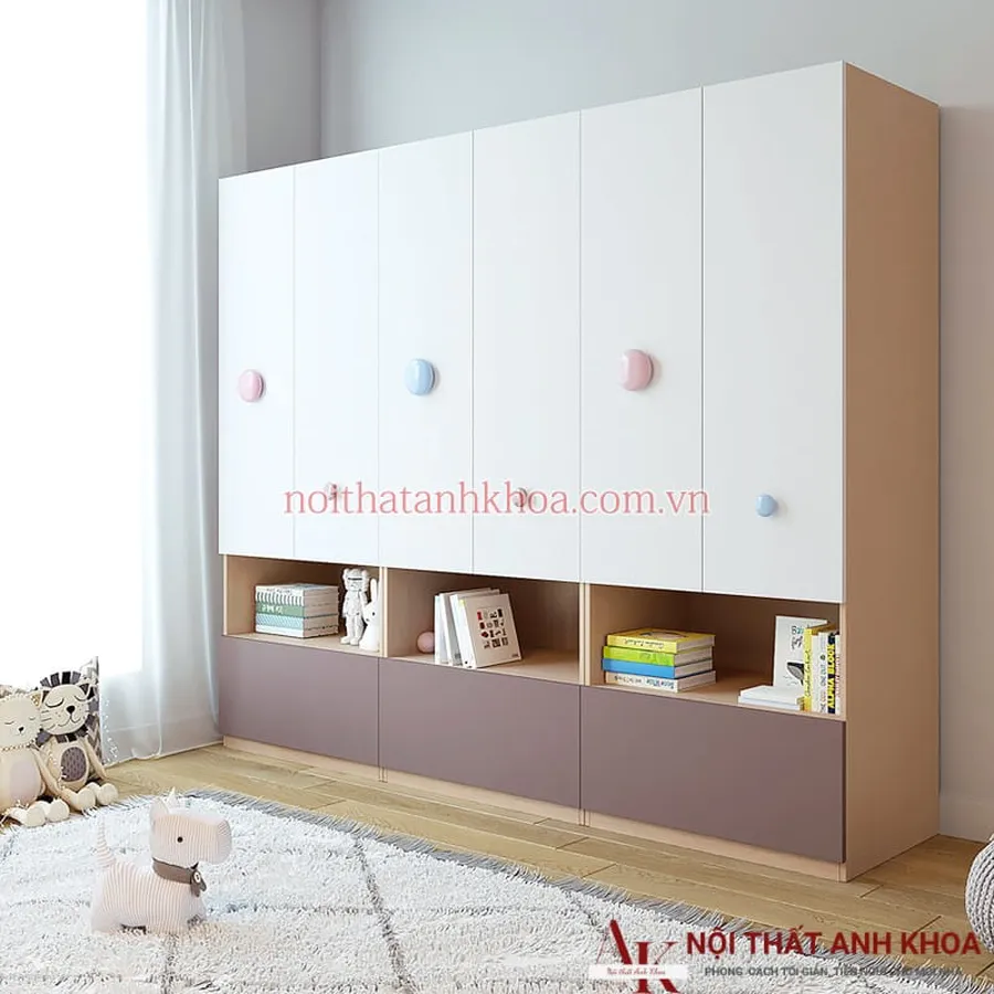 Tủ Quần Áo Cho Bé Gỗ Công Nghiệp MDF Cao Cấp Hiện Đại