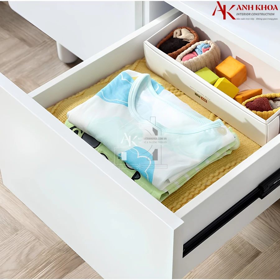 Tủ Áo Cho Bé Gỗ Phối Màu Đẹp