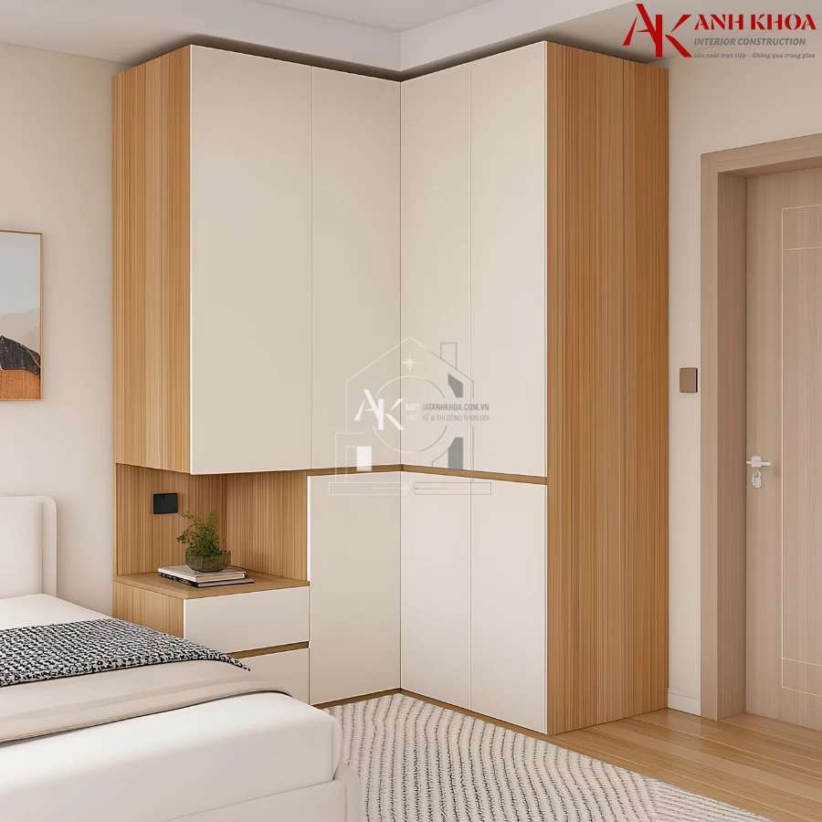 Tủ Quần Áo Chữ L Phong Cách Hiện Đại
